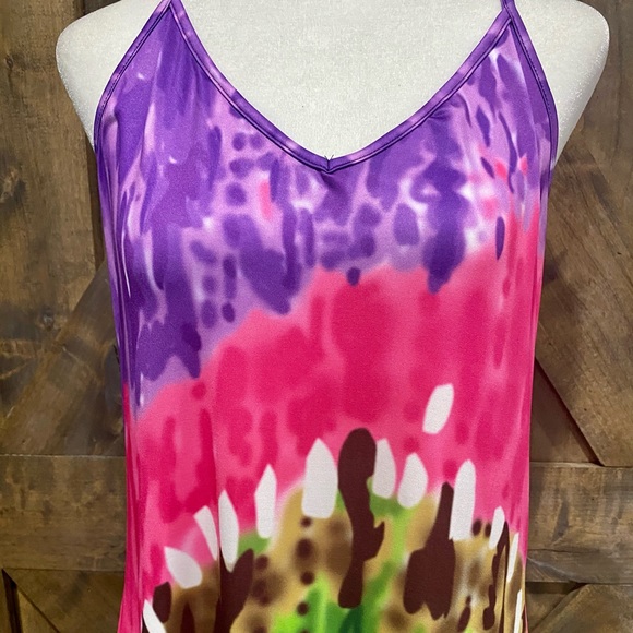 Purple and Green Tie Dye Maxi Dress NWT - Picture 4 of 15